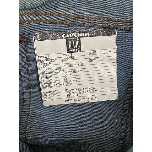 GAP Jeans Womens 4 Regular 27 x 30 Blue Stretch Skinny Denim Leggings Jeggings - Picture 12 of 16